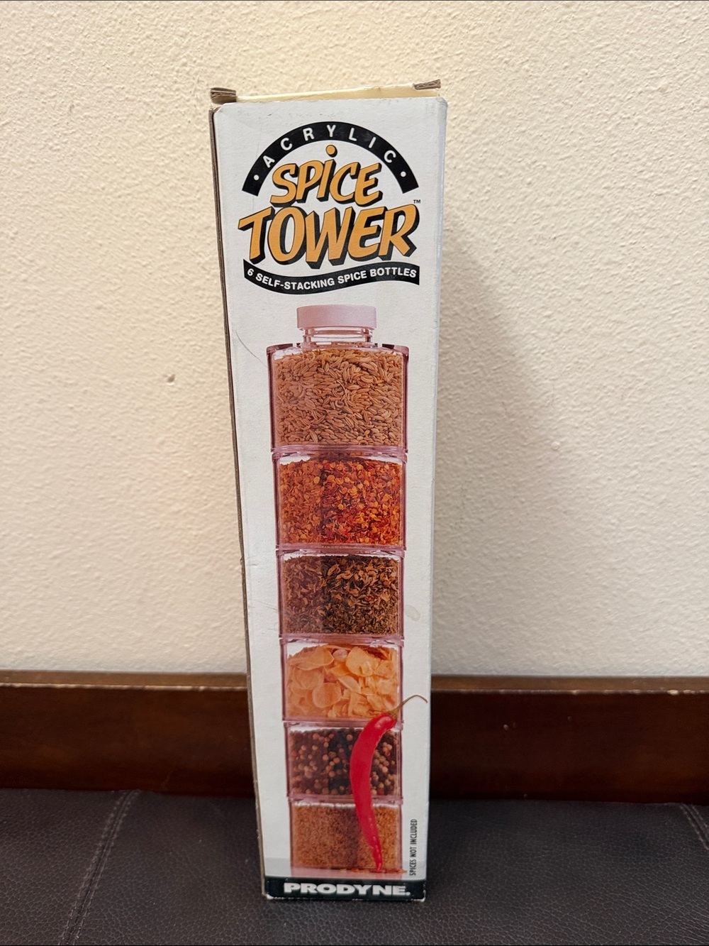 Acrylic Spice Tower Features 6 Self-Stacking 5 oz. Spice Containers